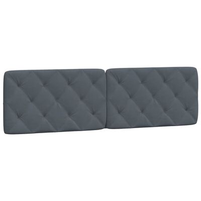 vidaXL Cabecero de cama acolchado terciopelo gris oscuro 180 cm