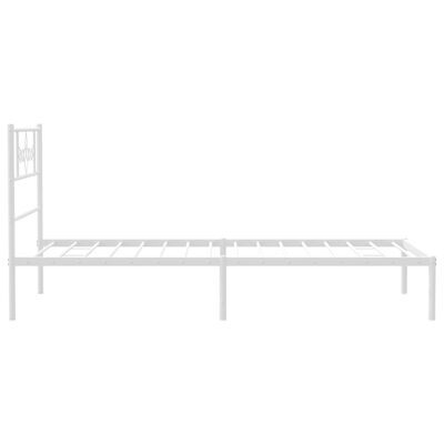 vidaXL Estructura cama sin colchón con cabecero metal blanco 107x203cm