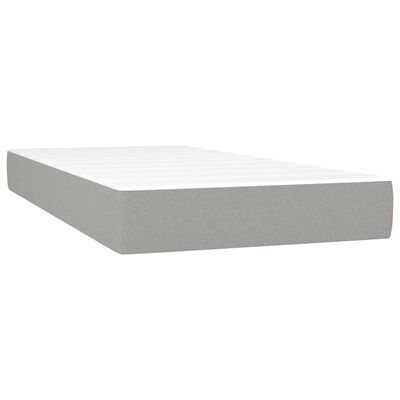 vidaXL Cama box spring colchón y luces LED tela gris claro 100x200 cm