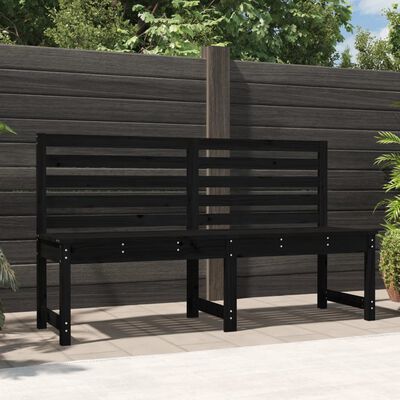 vidaXL Banco de jardín madera maciza pino negro 157,5 cm