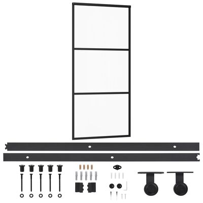 Kit de instalación con barra deslizante para 2 puertas correderas fabricado  en acero color negro Vida