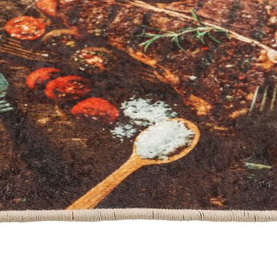 vidaXL Alfombra de cocina lavable antideslizante multicolor 60x180 cm