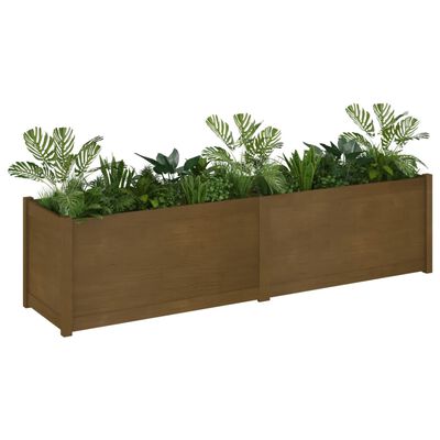 vidaXL Jardinera de madera maciza de pino marrón miel 200x50x50 cm