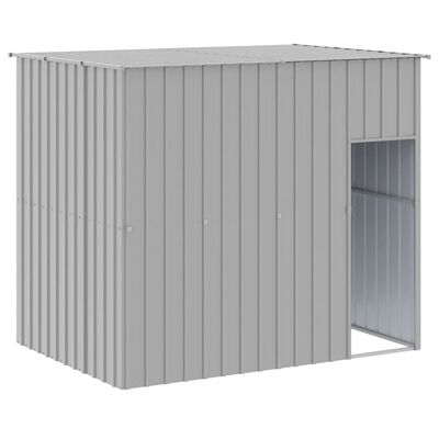 vidaXL Caseta perro corral acero galvanizado gris claro 214x1273x181cm