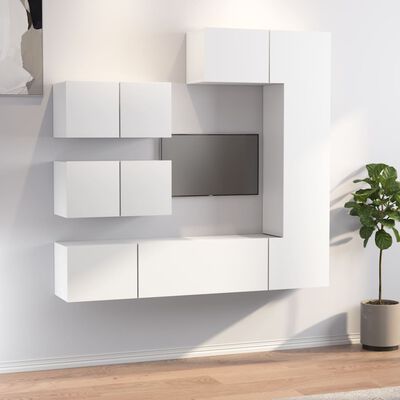 vidaXL Set de muebles para TV 6 piezas madera contrachapada blanco