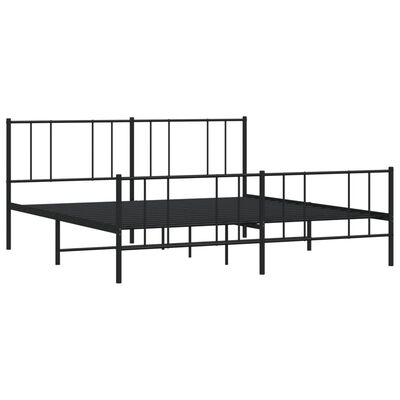 vidaXL Estructura cama sin colchón con estribo metal negro 183x213 cm