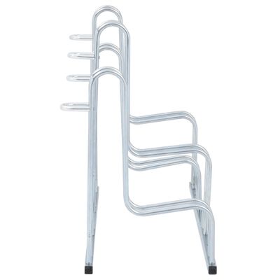 vidaXL Soporte para 4 bicicletas suelo independiente acero galvanizado