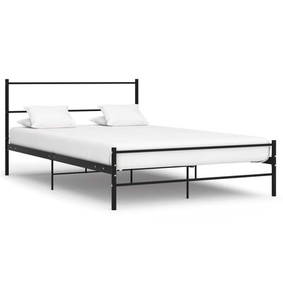 vidaXL Estructura cama con cabecero sin colchón metal negro 140x200 cm