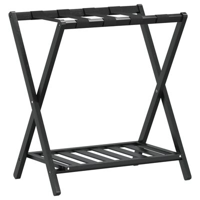 vidaXL Soporte para maletas bambú negro 68x38x58 cm