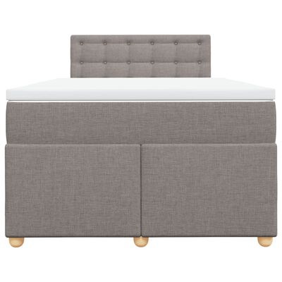 vidaXL Cama box spring con colchón tela gris taupe 120x200 cm