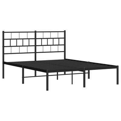 vidaXL Estructura cama sin colchón con cabecero metal negro 120x190 cm