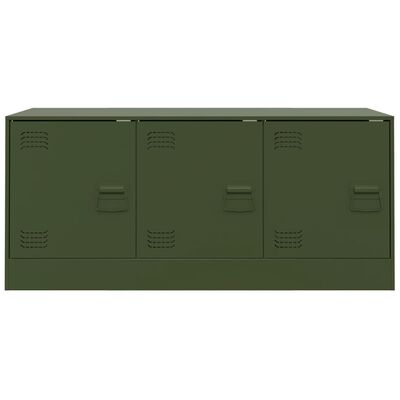 vidaXL Mueble de TV de acero verde oliva 99x39x44 cm