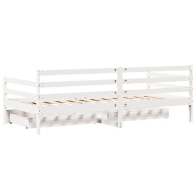 vidaXL Sofá cama con cajones madera maciza de pino 90x200 cm