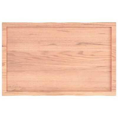 vidaXL Tablero mesa madera tratada borde natural marrón 100x60x(2-4)cm