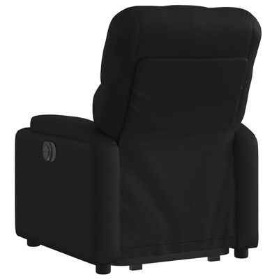 vidaXL Sillón reclinable elevable cuero artificial negro