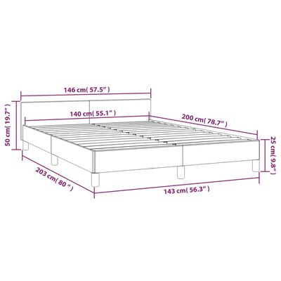 vidaXL Cama sin colchón tela marrón oscuro 140x200 cm