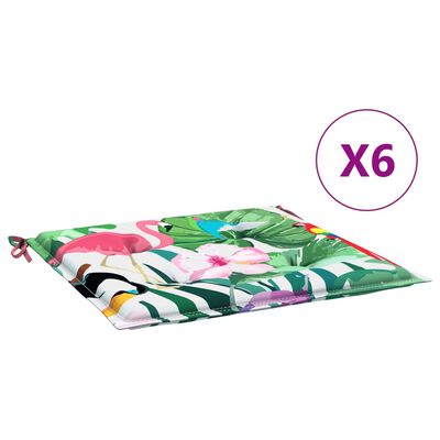 vidaXL Cojines para silla de jardín 6 uds tela multicolor 40x40x3 cm