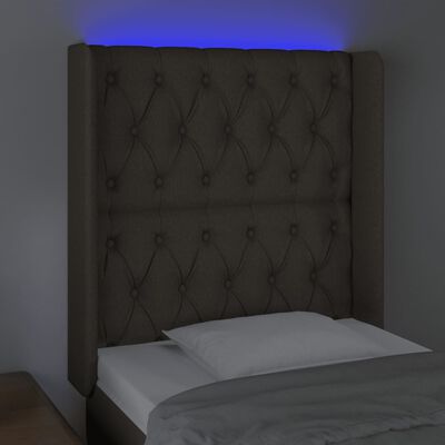 vidaXL Cabecero con LED de tela gris taupe 83x16x118/128 cm