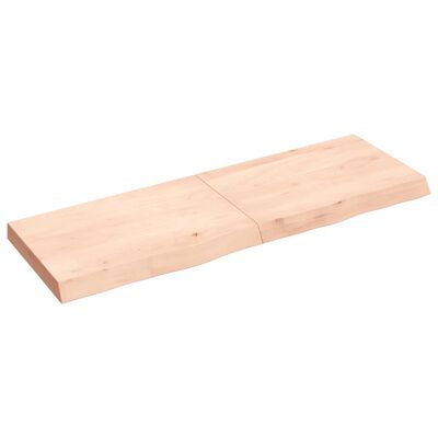 vidaXL Estante de pared madera maciza roble sin tratar 120x40x(2-6) cm