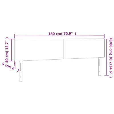 vidaXL Cabecero con LED de terciopelo azul oscuro 180x5x78/88 cm