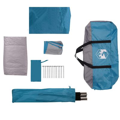 vidaXL Tienda de campaña familiar iglú 6 personas impermeable azul