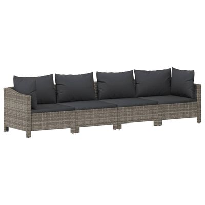 vidaXL Set de muebles de jardín 8 pzas y cojines ratán sintético gris