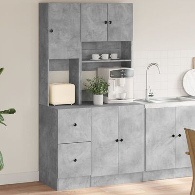 vidaXL Mueble de cocina madera ingeniería gris hormigón 95x50x180 cm