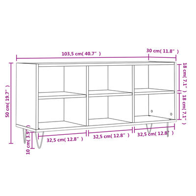 vidaXL Mueble de TV madera de ingeniería marrón roble 103,5x30x50 cm