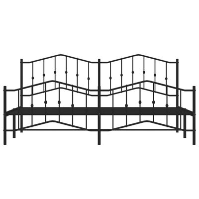 vidaXL Estructura cama sin colchón con estribo metal negro 193x203 cm