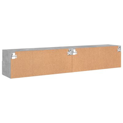 vidaXL Muebles de pared para TV 2 uds madera gris hormigón 80x30x30 cm