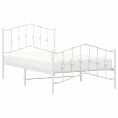 vidaXL Estructura cama sin colchón con estribo metal blanco 100x190 cm