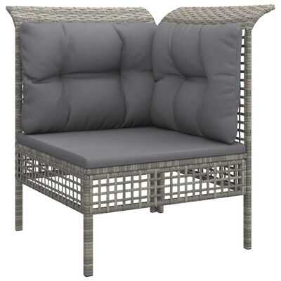 vidaXL Set de muebles de jardín 6 pzas y cojines ratán sintético gris