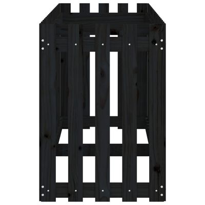 vidaXL Arriate elevado jardín con valla madera pino negro 200x50x70cm