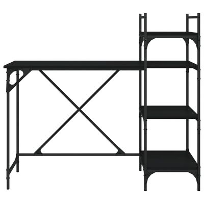 vidaXL Escritorio para ordenador con estantes negro 120x47x109 cm