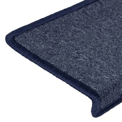 vidaXL Alfombras de peldaños de escalera 15 uds gris y azul 65x21x4 cm