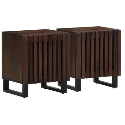 vidaXL Mesitas de noche 2 uds madera maciza de mango 40x34x46 cm