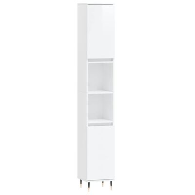 vidaXL Set muebles de baño 3 piezas madera contrachapada blanco brillo