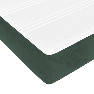 vidaXL Cama box spring con colchón terciopelo verde oscuro 120x200 cm