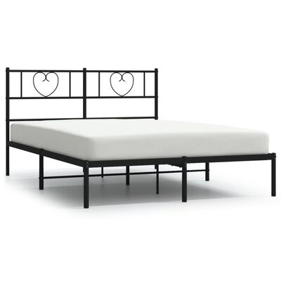 vidaXL Estructura cama sin colchón con cabecero metal negro 140x200 cm