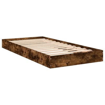 vidaXL Estructura cama sin colchón madera roble ahumado 75x190 cm