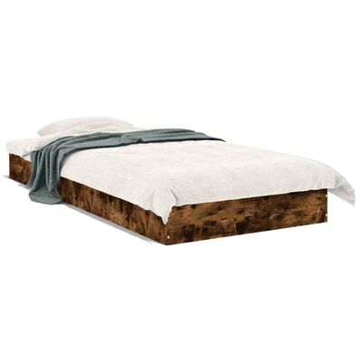 vidaXL Estructura cama sin colchón madera roble ahumado 75x190 cm