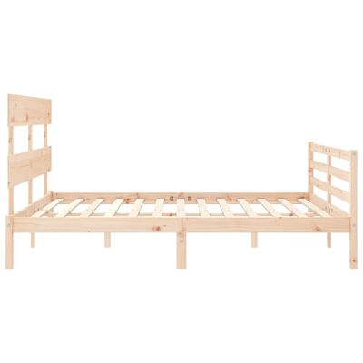 vidaXL Estructura de cama de matrimonio con cabecero madera maciza