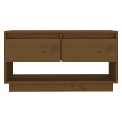 vidaXL Mueble de TV madera maciza de pino marrón miel 74x34x40 cm