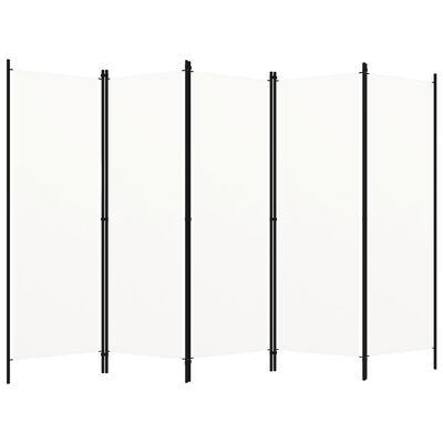 vidaXL Biombo divisor de 5 paneles blanco 250x180 cm