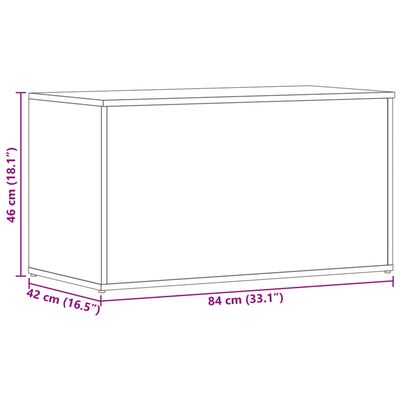 vidaXL Baúl de almacenaje madera contrachapada marrón roble 84x42x46cm