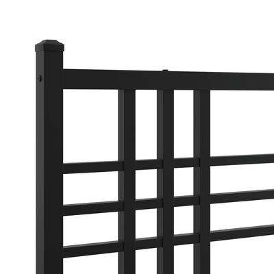 vidaXL Estructura cama sin colchón con cabecero metal negro 193x203 cm