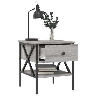 vidaXL Mesita de noche 2 uds madera ingeniería gris Sonoma 40x42x45 cm