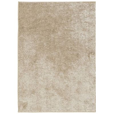 vidaXL Alfombra pelo largo aspecto brillante ISTAN beige 140x200 cm