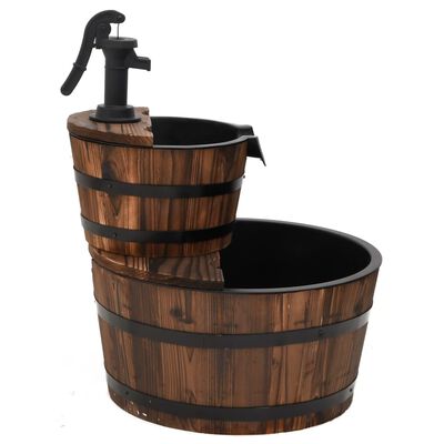 vidaXL Fuente de agua con bomba madera maciza de abeto 44,5x44,5x58 cm