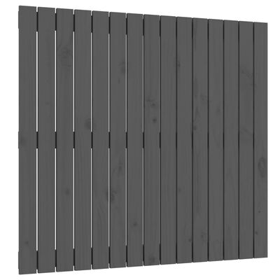 vidaXL Cabecero de cama de pared madera maciza pino gris 95,5x3x90 cm